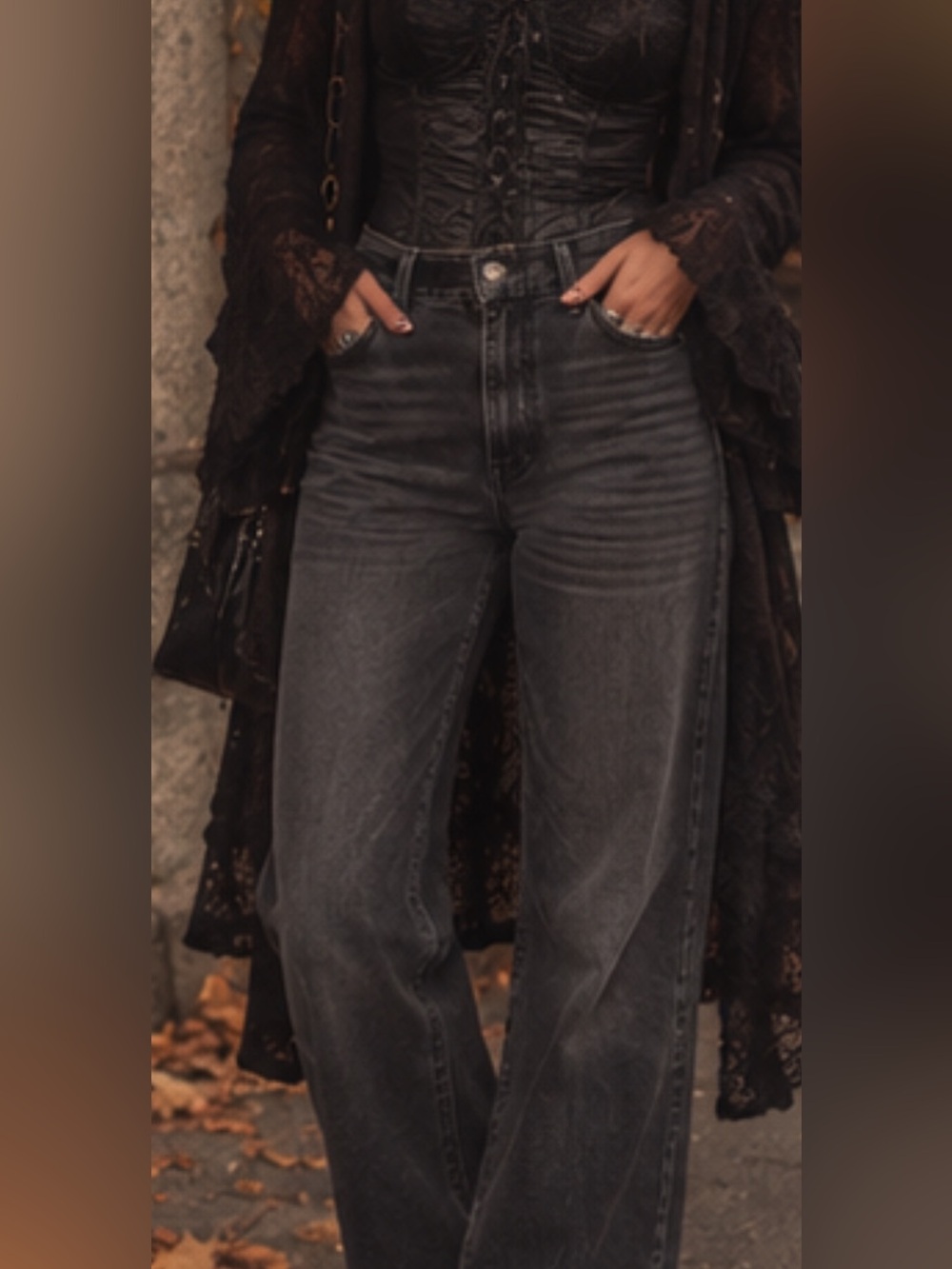 We The Free Charcoal Straight-Leg Women's Jeans- Free People 🖤🍂